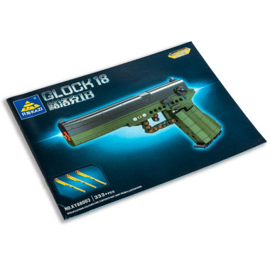Конструктор Kazi 88003 Оружие Пистолет Glock 18 с пулями, 333 дет 42х30х7 см