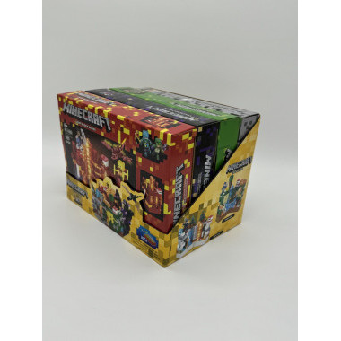 Конструктор 12002A Майнкрафт &quot;Лавовая пещера, Лесная пещера, Каменная пещера, Эндермир&quot; светящийся 174-185 дет. 4 шт в д/б
