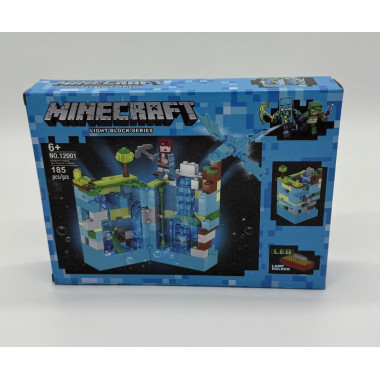 Конструктор 12002A Майнкрафт &quot;Лавовая пещера, Лесная пещера, Каменная пещера, Эндермир&quot; светящийся 174-185 дет. 4 шт в д/б