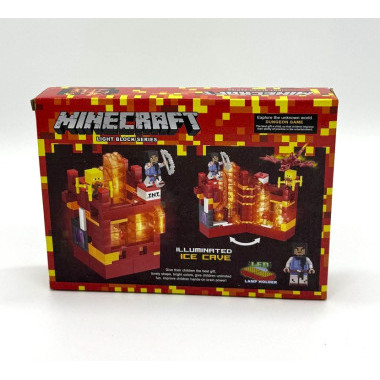 Конструктор 12002A Майнкрафт &quot;Лавовая пещера, Лесная пещера, Каменная пещера, Эндермир&quot; светящийся 174-185 дет. 4 шт в д/б