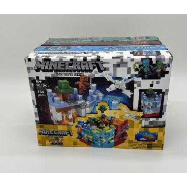 Конструктор 12001A Майнкрафт &quot;Пещеры в 4 биомах&quot; светящийся 184-187 дет 4 шт в д/б