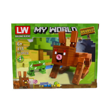 Конструктор 415 LW Майнкрафт &quot;Фигурки животных&quot; 4 вида 8 шт. в упаковке 19х4.2х14.5 см