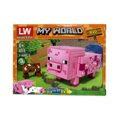 Конструктор 415 LW Майнкрафт &quot;Фигурки животных&quot; 4 вида 8 шт. в упаковке 19х4.2х14.5 см