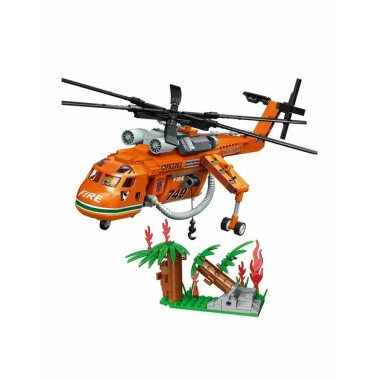 Конструктор Zhe Gao QL2261 Сити &quot;Пожарный вертолет&quot; 596 дет. 59х35х6