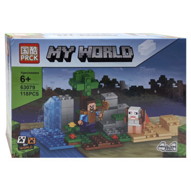 Конструктор 63079 Майнкрафт &quot;У водопада&quot; 8 шт в упаковке 24х16х4.3 см