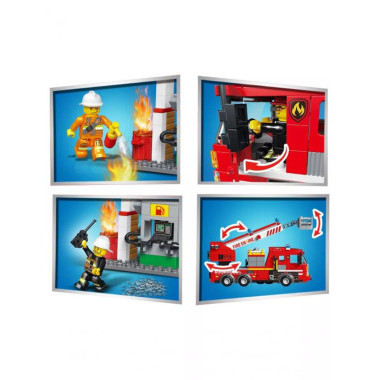 Конструктор Zhe Gao QL2262 Сити &quot;Пожарная машина&quot; 430 дет. 48х38х7