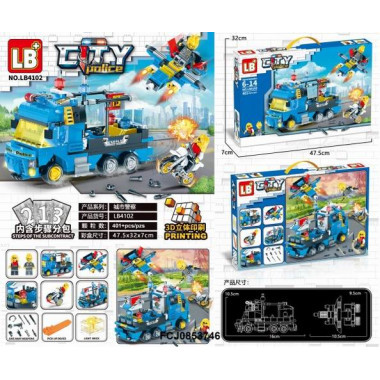 Конструктор LB LB4102 Сити &quot;Погоня за преступником&quot; 401 дет. 47.5x32x7 см