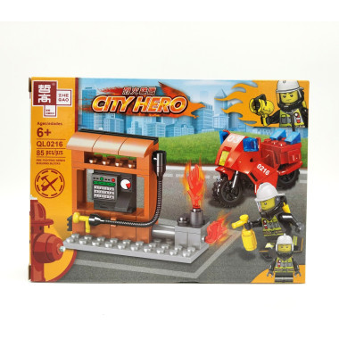 Конструктор QL0216 Сити &quot;Борьба с огнем&quot; 8шт в упаковке 19х14х4.3см
