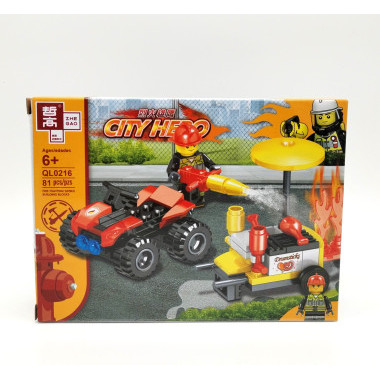Конструктор QL0216 Сити &quot;Борьба с огнем&quot; 8шт в упаковке 19х14х4.3см