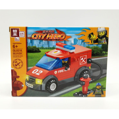 Конструктор QL0216 Сити &quot;Борьба с огнем&quot; 8шт в упаковке 19х14х4.3см