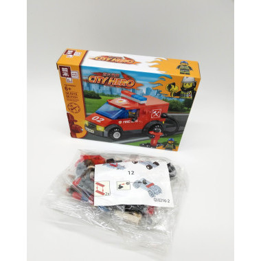 Конструктор QL0216 Сити &quot;Борьба с огнем&quot; 8шт в упаковке 19х14х4.3см