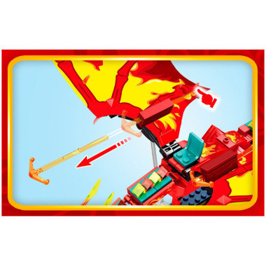 Конструктор Sembo 206035 Ниндзя &quot;Огненный летающий дракон&quot; 505 дет.  37х26х6 см