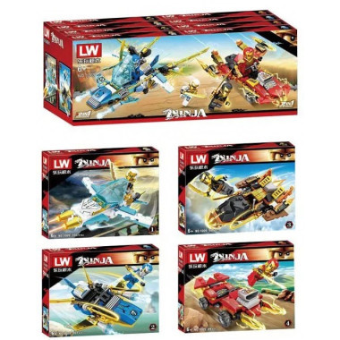 Конструктор LW 1009 Ninjago "Герои на боевых машинах" 4 вида 8 шт в упаковке 19х4.2х14.5 см Конструктор LW 1009 Ninjago "Герои на боевых машинах" 4 вида 8 шт в упаковке 19х4.2х14.5 см