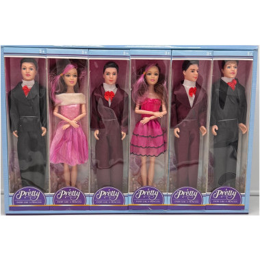 Набор кукол Барби и Кен 27 см 12 шт. в дисплее, цена за упаковку