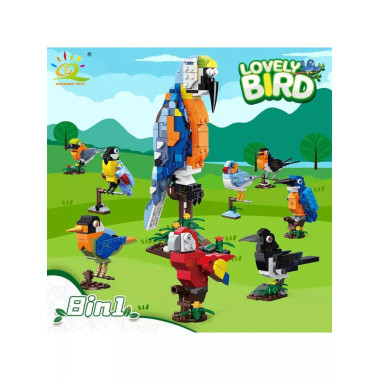 Конструктор ZHE GAO 991003 &quot;Птицы&quot; в дисплеи 8 видов