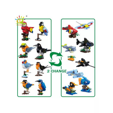 Конструктор ZHE GAO 991003 &quot;Птицы&quot; в дисплеи 8 видов