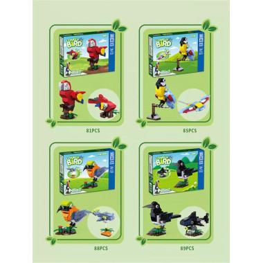 Конструктор ZHE GAO 991003 &quot;Птицы&quot; в дисплеи 8 видов