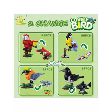 Конструктор ZHE GAO 991003 &quot;Птицы&quot; в дисплеи 8 видов