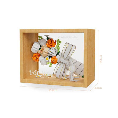 Конструктор WonderMoon 804204 Цветы &quot;Букет в раме&quot; 503 дет. 18х11х15 см