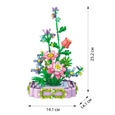 Конструктор WonderMoon 804201 Цветы &quot;Бонсай&quot; 870 дет. 24х9х25 см