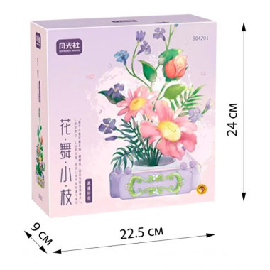 Конструктор WonderMoon 804201 Цветы &quot;Бонсай&quot; 870 дет. 24х9х25 см