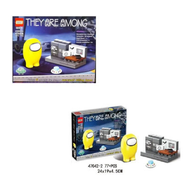 Конструктор QS08 47042B Among us набор 6 видов в упаковке 24х18х4.5см