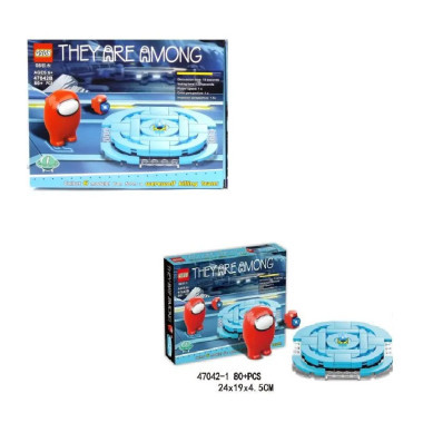 Конструктор QS08 47042B Among us набор 6 видов в упаковке 24х18х4.5см