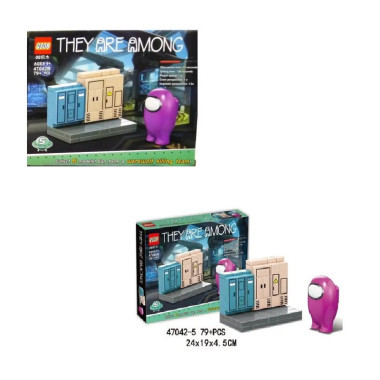 Конструктор QS08 47042B Among us набор 6 видов в упаковке 24х18х4.5см