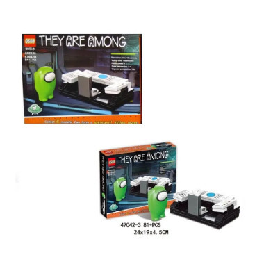 Конструктор QS08 47042B Among us набор 6 видов в упаковке 24х18х4.5см
