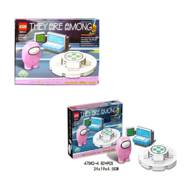 Конструктор QS08 47042B Among us набор 6 видов в упаковке 24х18х4.5см
