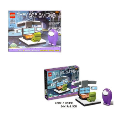 Конструктор QS08 47042B Among us набор 6 видов в упаковке 24х18х4.5см