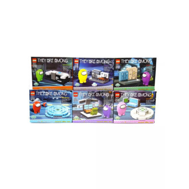 Конструктор QS08 47042B Among us набор 6 видов в упаковке 24х18х4.5см