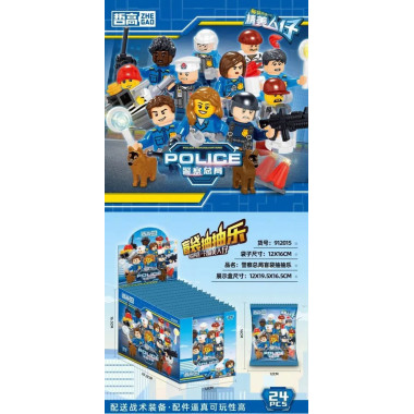 Конструктор Zhe Gao 912015 &quot;Полицейские&quot; 12 видов в дб, 24 шт. в упаковке 17х20х12