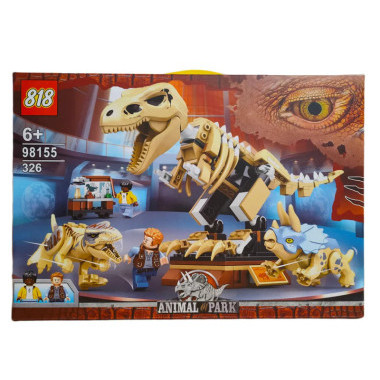Конструктор 818 98155 Динозавры &quot;Скелет тираннозавра на выставке&quot; 326 дет. (аналог 60132)