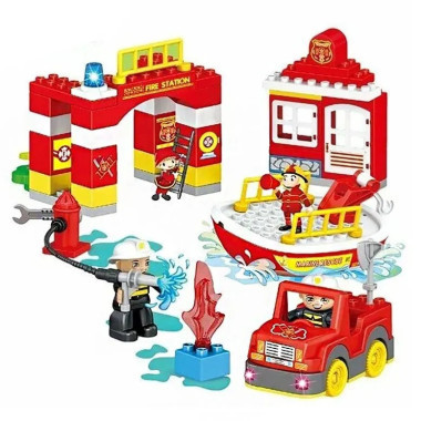 Конструктор Blocks &quot;Пожарная часть&quot; с героями 54 дет. в кор. 53х9х35