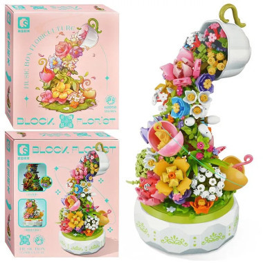 Конструктор Sembo 611050 Музыкальный светильник из цветов 575 дет. 25х28х7 см