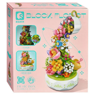 Конструктор Sembo 611050 Музыкальный светильник из цветов 575 дет. 25х28х7 см