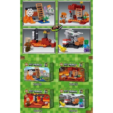 Конструктор PRCK 63063 Майнкрафт &quot;Подземелье&quot; в упаковке 8 шт