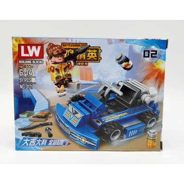 Конструктор LW 0121 Super Heroes &quot;Машины героев&quot; 4 вида 8 шт в упаковке 19х14х4.2см