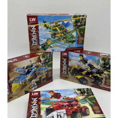 Конструктор LW 1013K Ninjago "Скоростные машины" 4 в одном  8 шт в упаковке 24х16х4.5см Конструктор LW 1013K Ninjago "Скоростные машины" 4 в одном  8 шт в упаковке 24х16х4.5см
