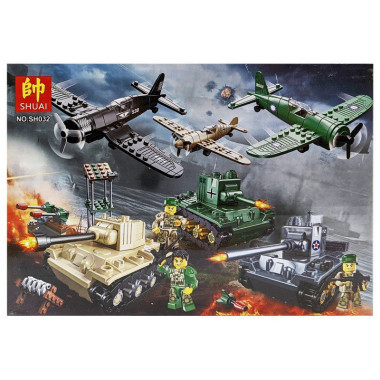 Конструктор SHUAI SH032 &quot;Военная техника&quot; 6 видов в д/б