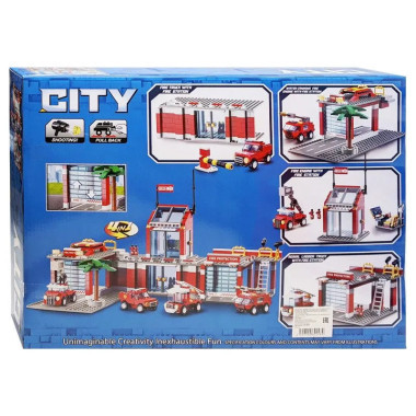 Конструктор Great Friend 123-523 Сити &quot;Пожарное депо&quot; 808 дет 48x34x6.5