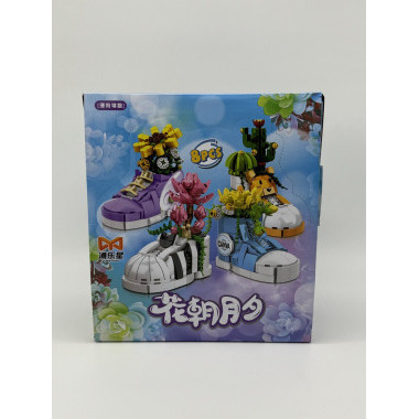 Конструктор д/б 88043 &quot;Цветы в кроссовках&quot; 4 вида 8 шт. в упаковке 16х26х23