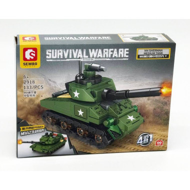 Конструктор д/б Sembo 2916-2919 Техника &quot;Танки&quot; 4 вида 8 шт. в упаковке 18х14х5