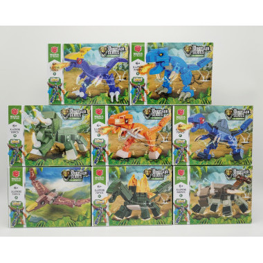 Конструктор BBlock XJ-2936 "Динозавры" 8в1