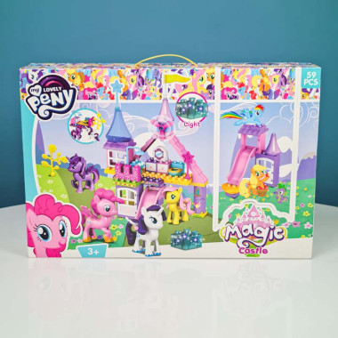 Конструктор Blocks 5720 &quot;Маленькие Пони&quot; 2 героя и аксессуары, горка 59 дет. 53х9х35 см (световые эффекты)