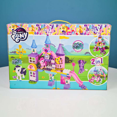 Конструктор Blocks 5720 &quot;Маленькие Пони&quot; 2 героя и аксессуары, горка 59 дет. 53х9х35 см (световые эффекты)