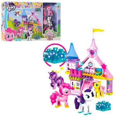 Конструктор Blocks 5720 &quot;Маленькие Пони&quot; 2 героя и аксессуары, горка 59 дет. 53х9х35 см (световые эффекты)