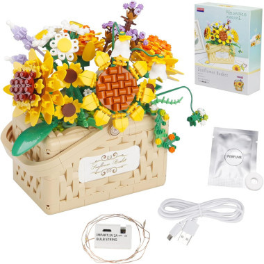 Конструктор Balody 21072 Шкатулка с подсветкой и ароматизатором &quot;Подсолнухи в корзине&quot; 1295 дет.