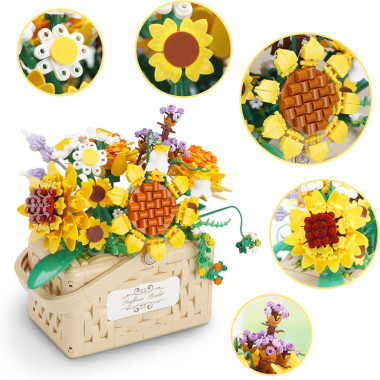 Конструктор Balody 21072 Шкатулка с подсветкой и ароматизатором &quot;Подсолнухи в корзине&quot; 1295 дет.